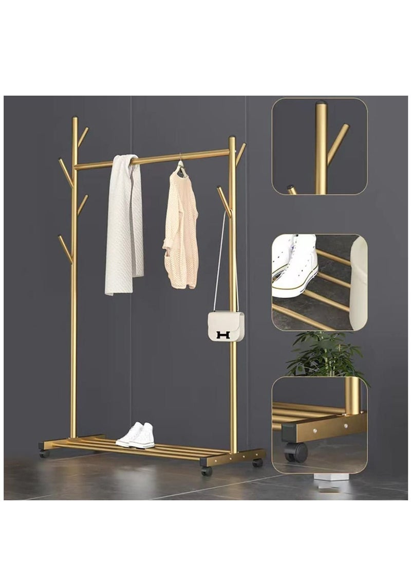 Modern Garment Rack, Clothes Rack Retail Display Clothes Hanger Stand, Freestanding Garment Rack, Easy Assemble Clothing Rack (Gold 1.2m)