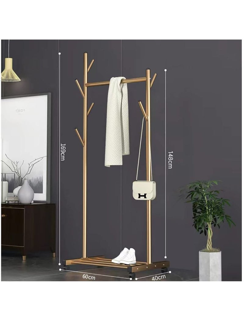 Modern Garment Rack, Clothes Rack Retail Display Clothes Hanger Stand, Freestanding Garment Rack, Easy Assemble Clothing Rack (Gold 1.2m)