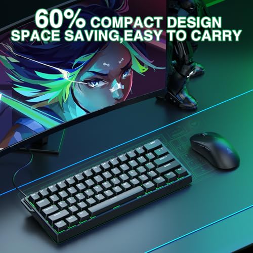 CORBOBO Aula WIN60 HE - 60% Mechanical Gaming Keyboard Wired, Magnetic Switch Hot Swappable, Adjustable Actuation Rapid Trigger Mode, 8000 Hz Polling Rate, RGB Small Keyboard 60 Percent Compact Design for PC - Image 3