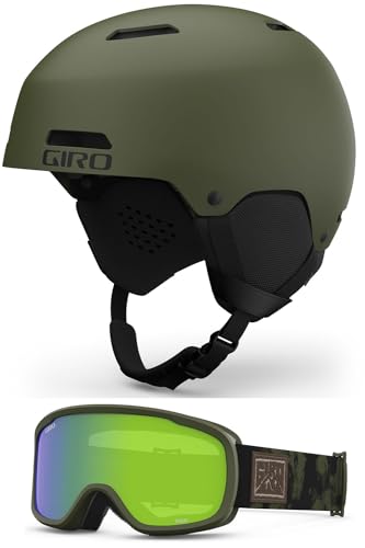 Giro Ledge Snow Helmet Goggle Combo - (Combo) Matte Trail Green - Trail Green Cloud Dust - Size Medium - Image 1