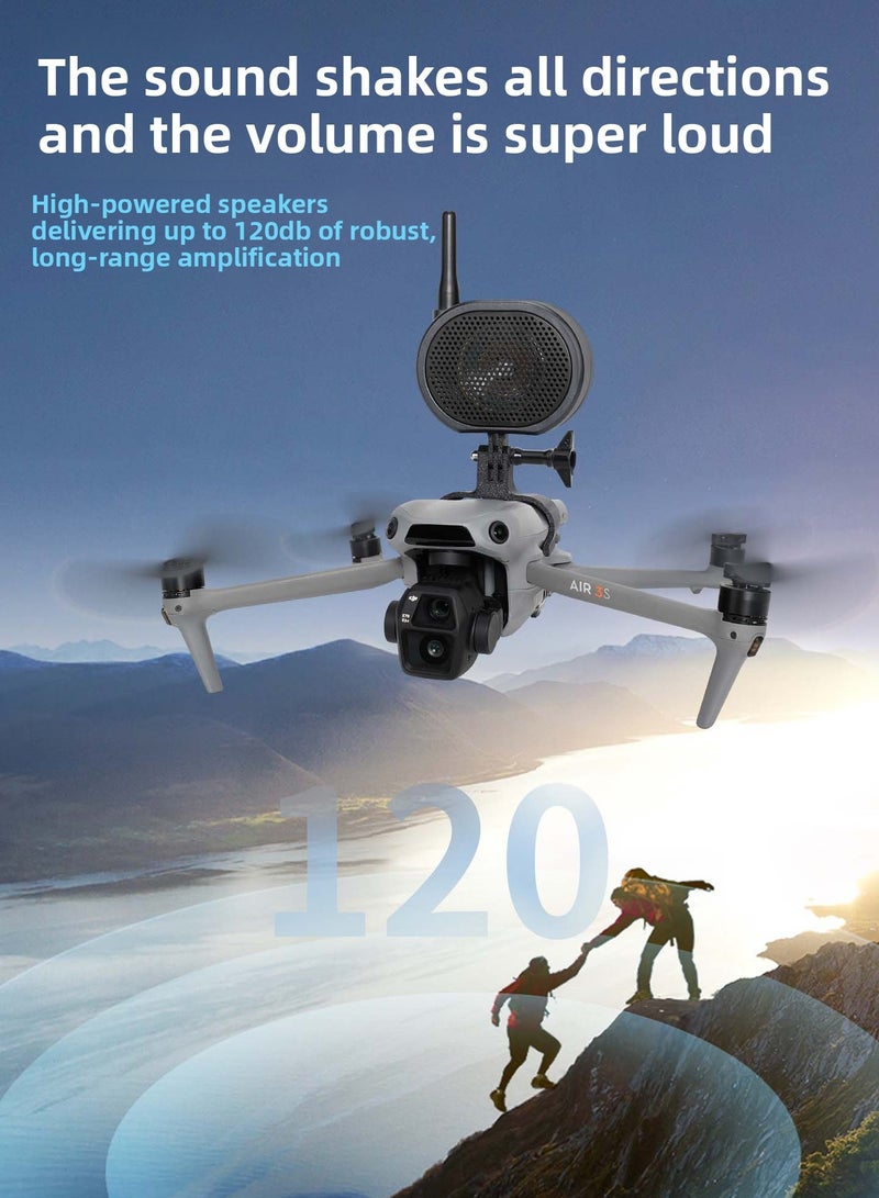 لمكبر صوت للطائرة بدون طيار DJI AIR3/3S – مكبر قوي 120 ديسيبل، بعيد المدى، خفيف من مادة ABS، تركيب سريع - Image 3