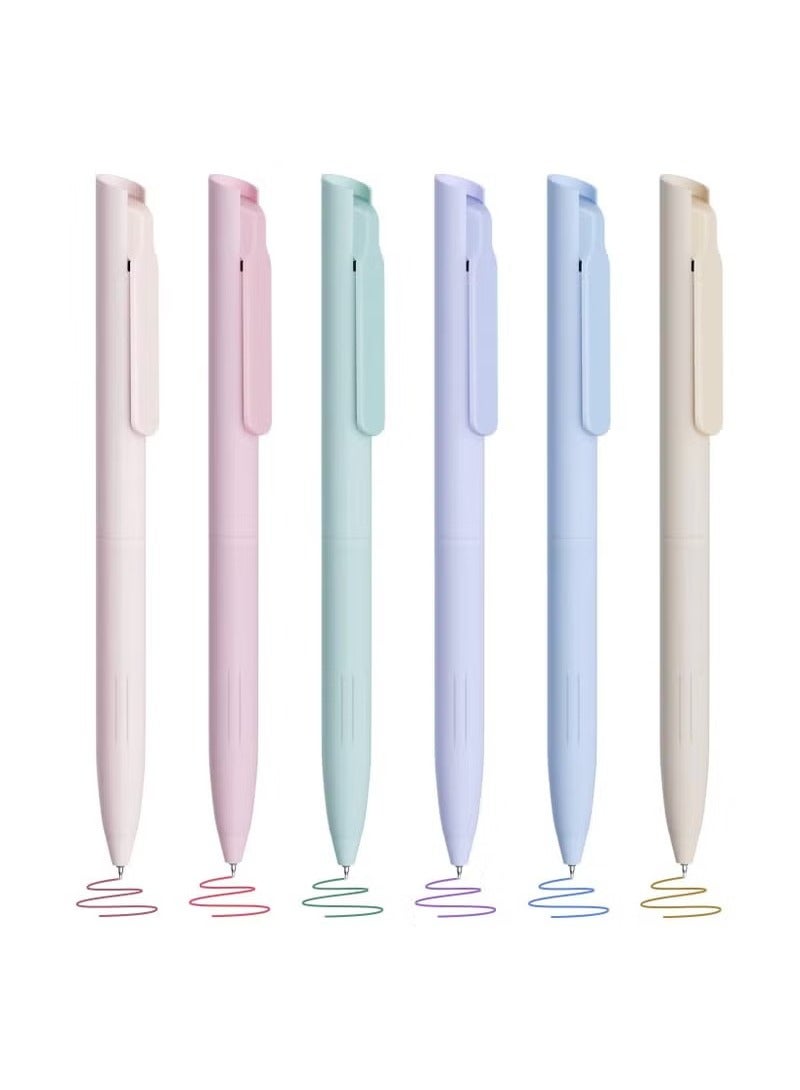 Colored Gel Pens, 6PCS Pastel Gel Pens Colored Ink Quick Dry & No Smear, Retractable Cute Pen Fine Point 0.5mm for Journaling, Aesthetic Gel Ink Pens Smooth Writing Stationery for School Supplies - Image 1