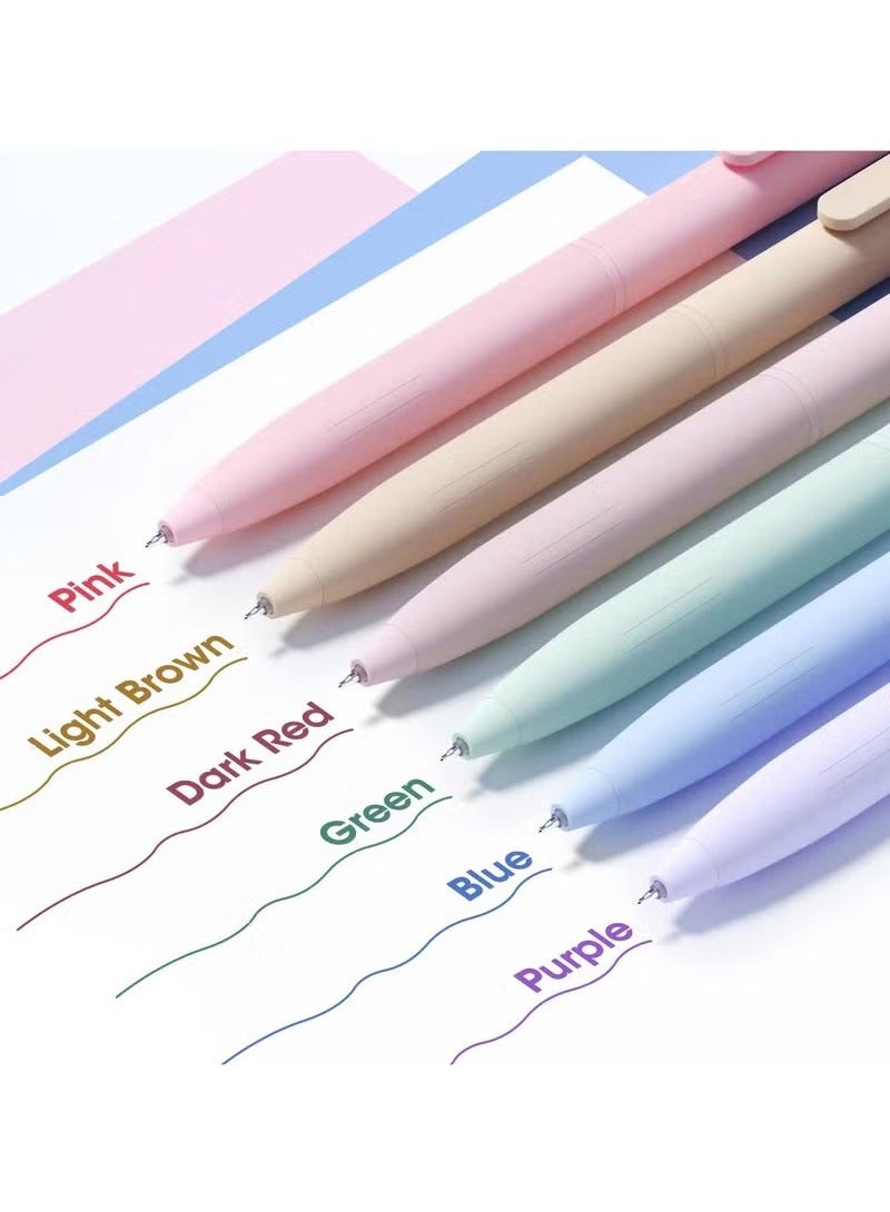 Colored Gel Pens, 6PCS Pastel Gel Pens Colored Ink Quick Dry & No Smear, Retractable Cute Pen Fine Point 0.5mm for Journaling, Aesthetic Gel Ink Pens Smooth Writing Stationery for School Supplies - Image 5