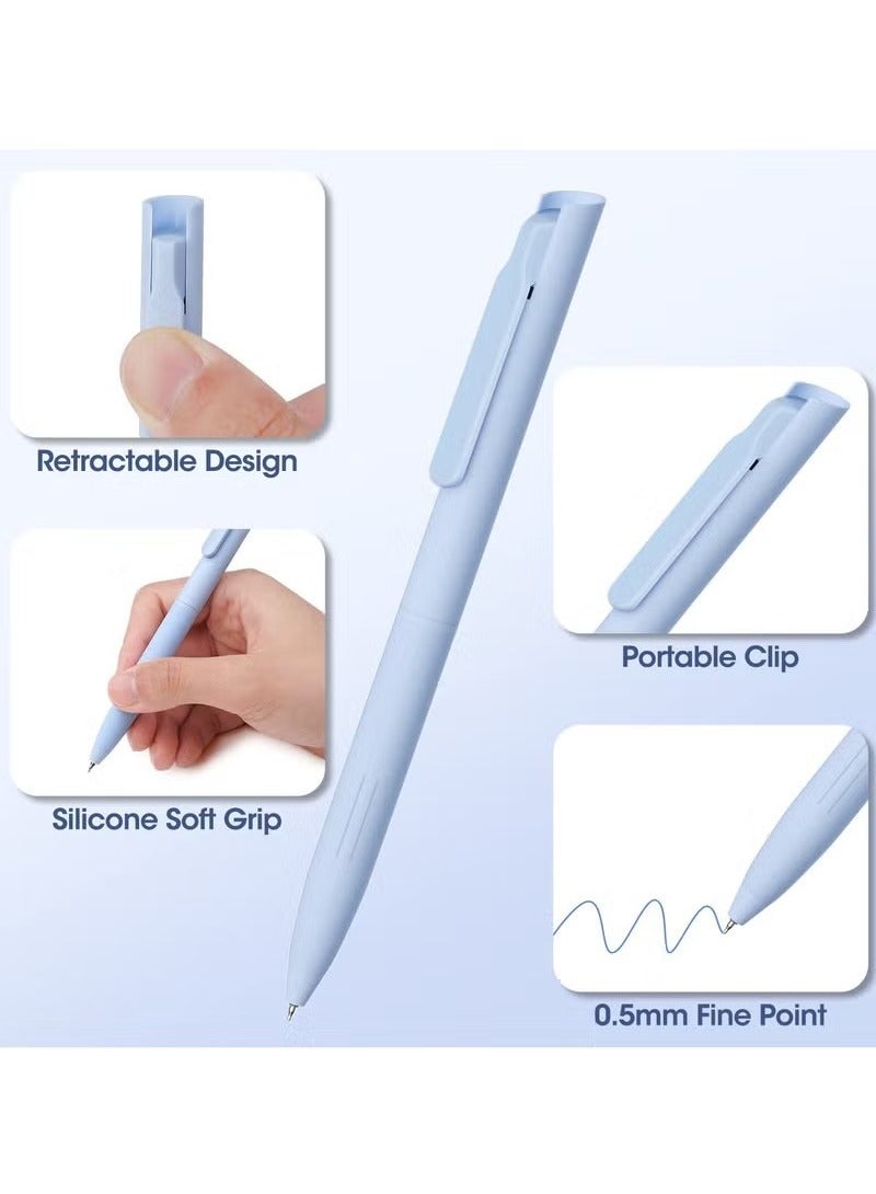 Colored Gel Pens, 6PCS Pastel Gel Pens Colored Ink Quick Dry & No Smear, Retractable Cute Pen Fine Point 0.5mm for Journaling, Aesthetic Gel Ink Pens Smooth Writing Stationery for School Supplies - Image 4