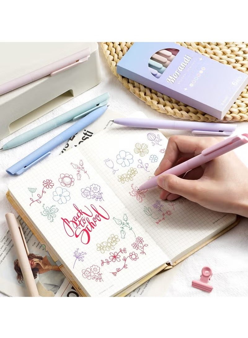 Colored Gel Pens, 6PCS Pastel Gel Pens Colored Ink Quick Dry & No Smear, Retractable Cute Pen Fine Point 0.5mm for Journaling, Aesthetic Gel Ink Pens Smooth Writing Stationery for School Supplies - Image 3