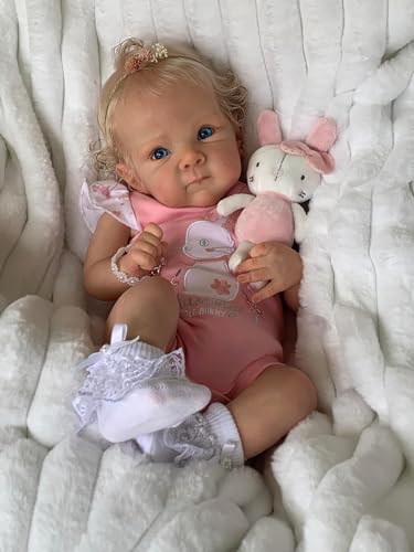 TERABITHIA 18Inches Rooted Blond Curly Hair Lifelike Reborn Baby Doll with Cuddly Cloth Body Real Life Newborn Girl Dolls That Look Realistic, Forever Your Sweetheart - Image 3