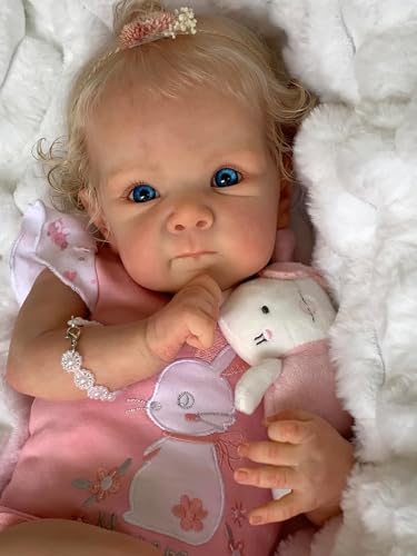 TERABITHIA 18Inches Rooted Blond Curly Hair Lifelike Reborn Baby Doll with Cuddly Cloth Body Real Life Newborn Girl Dolls That Look Realistic, Forever Your Sweetheart - Image 4