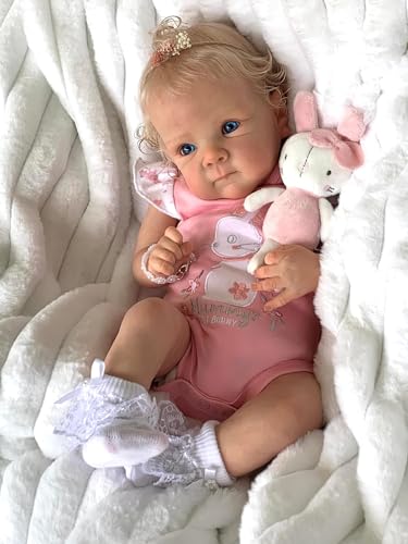 TERABITHIA 18Inches Rooted Blond Curly Hair Lifelike Reborn Baby Doll with Cuddly Cloth Body Real Life Newborn Girl Dolls That Look Realistic, Forever Your Sweetheart - Image 2