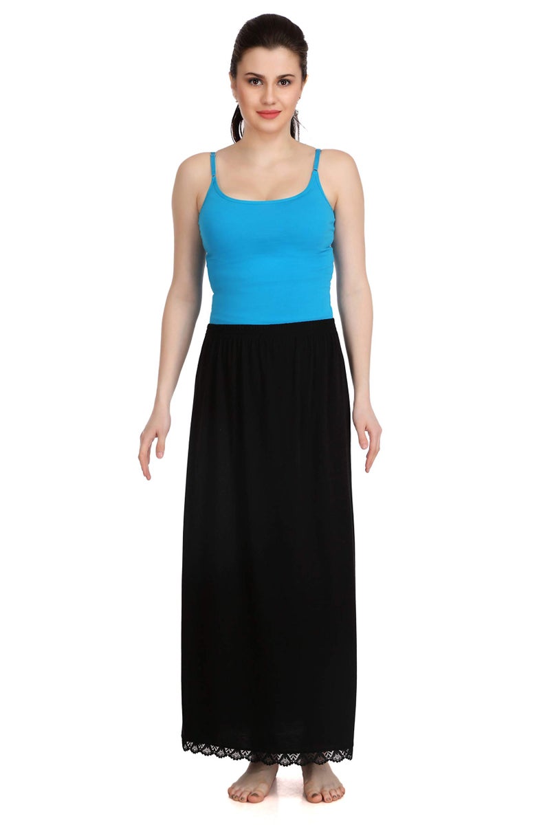 Splash Women Blended - Petticoat - Combo (Black + Skin, Free Size) - Image 2