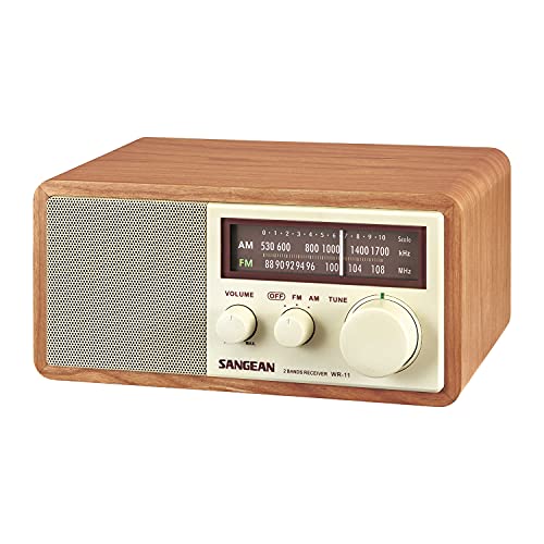SANGEAN راديو سانيجان WR-11 بتصميم خشبي AM/FM للطاولة التناظرية - Image 1