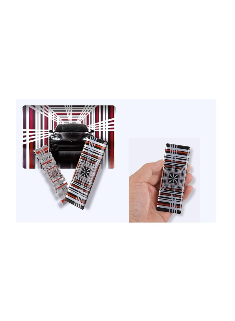 Excefore Automotive 3D Badge Sticker Compatible, Plaid Emblem, Tail Logo for Tesla Model 3/Y/S/X Accessory Metal Letter (Red Black) - Image 1