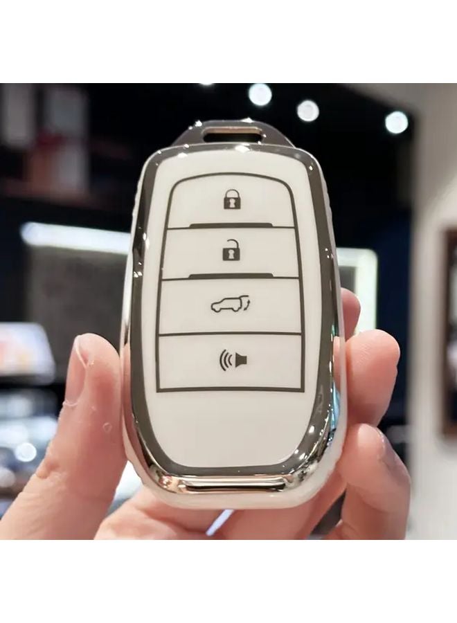 غطاء مفتاح TPU أسود لتويوتا لاند كروزر كورولا تندرا فينزا ميراي ذكي 4 أزرار - Image 1