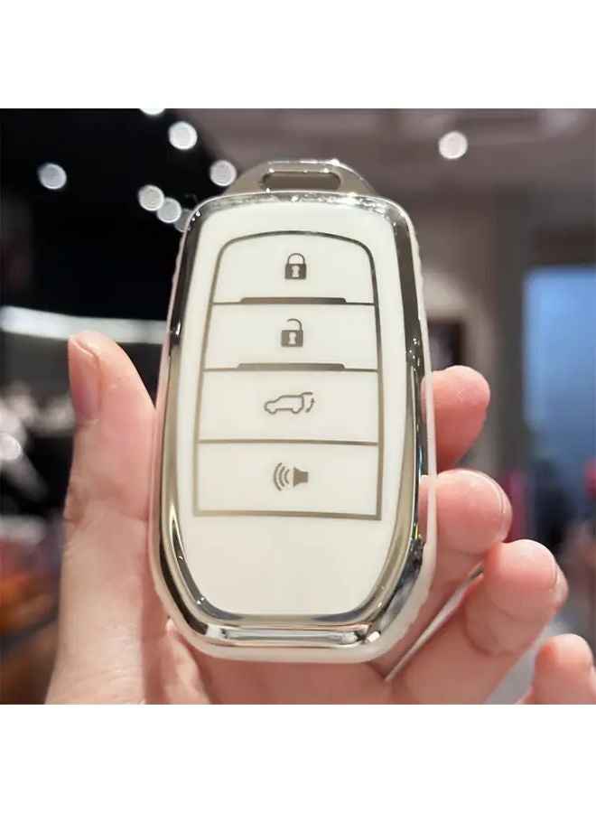 غطاء مفتاح TPU أسود لتويوتا لاند كروزر كورولا تندرا فينزا ميراي ذكي 4 أزرار - Image 4