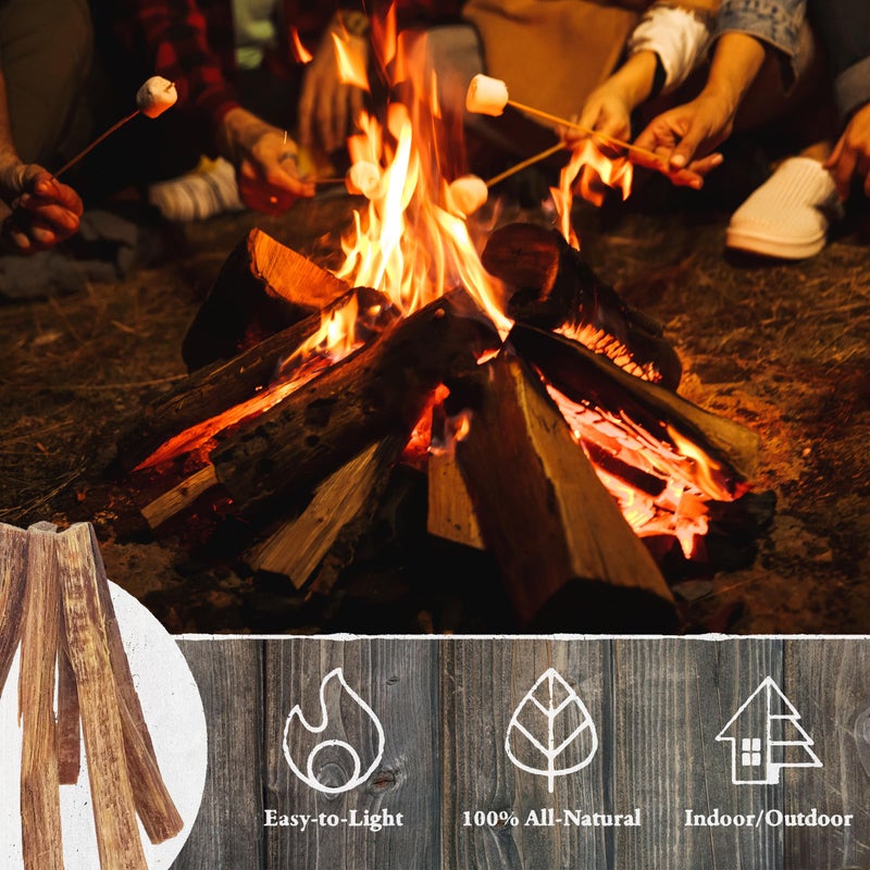 Pure Garden Fatwood Fire Starter Sticks 10lb Box - Indoor or Outdoor 100% All Natural Pine Fire Starters for Campfires, Fireplace, Firepit, Wood Stove, or BBQ Grill - Kindling Wood Firewood Lighter by Pure Garden - Image 3