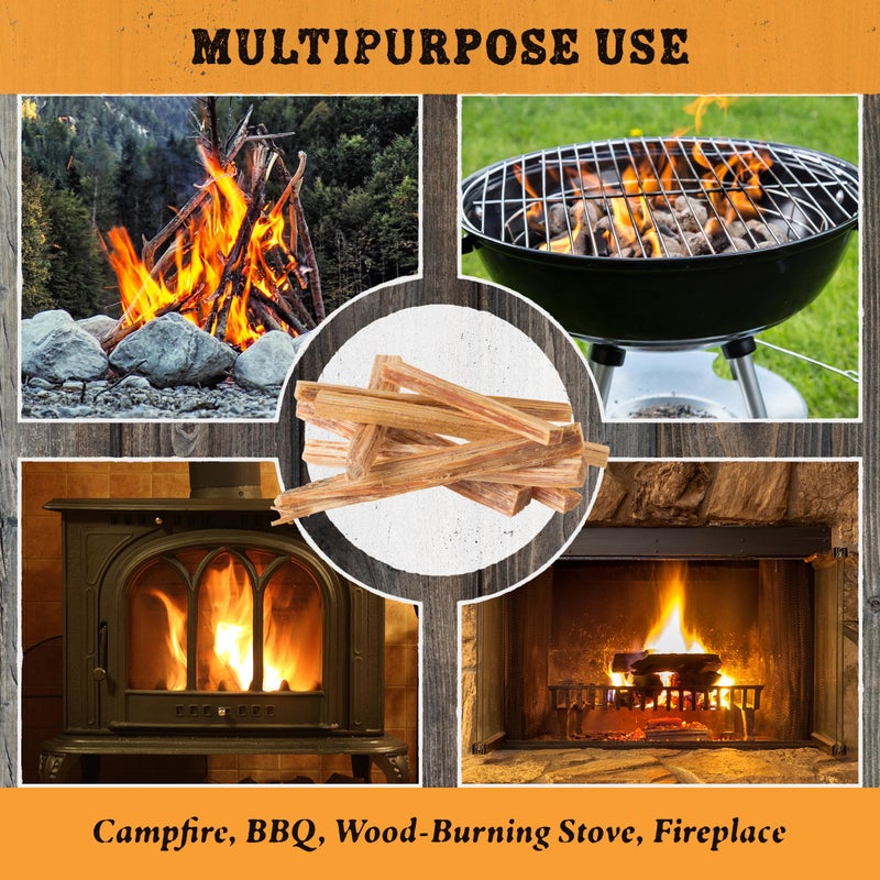 Pure Garden Fatwood Fire Starter Sticks 10lb Box - Indoor or Outdoor 100% All Natural Pine Fire Starters for Campfires, Fireplace, Firepit, Wood Stove, or BBQ Grill - Kindling Wood Firewood Lighter by Pure Garden - Image 4