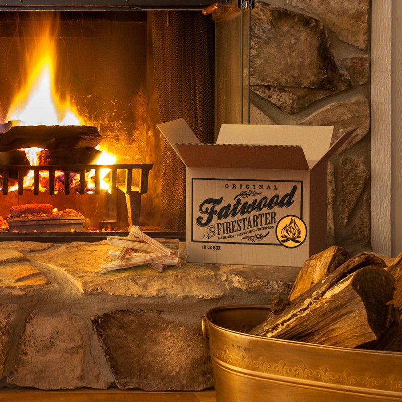 Pure Garden Fatwood Fire Starter Sticks 10lb Box - Indoor or Outdoor 100% All Natural Pine Fire Starters for Campfires, Fireplace, Firepit, Wood Stove, or BBQ Grill - Kindling Wood Firewood Lighter by Pure Garden - Image 2