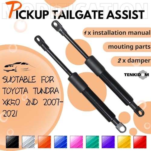 TENKIDOM Pickup Tailgate Assists Compatible with Toyota Tundra XK50 2nd 2007-2021 Shock Lift Supports Rear Gas Dampers Springs Kit No-Drill Bolt-on - Image 3