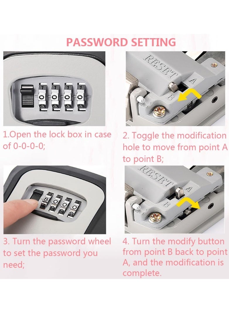 Plastic Key Box 4-Digit Resettable Code Black - Image 3