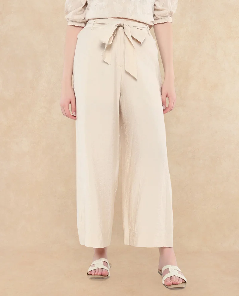 Rareism Women's Ankle Length Plain Trouser