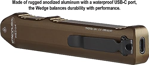 Streamlight 88811 Wedge 1000-Lumen Max 300-Lumen Standard 1200-Candela Flat Everyday Carry Flashlight, Includes USB-C Cable and Lanyard, Coyote - Image 5
