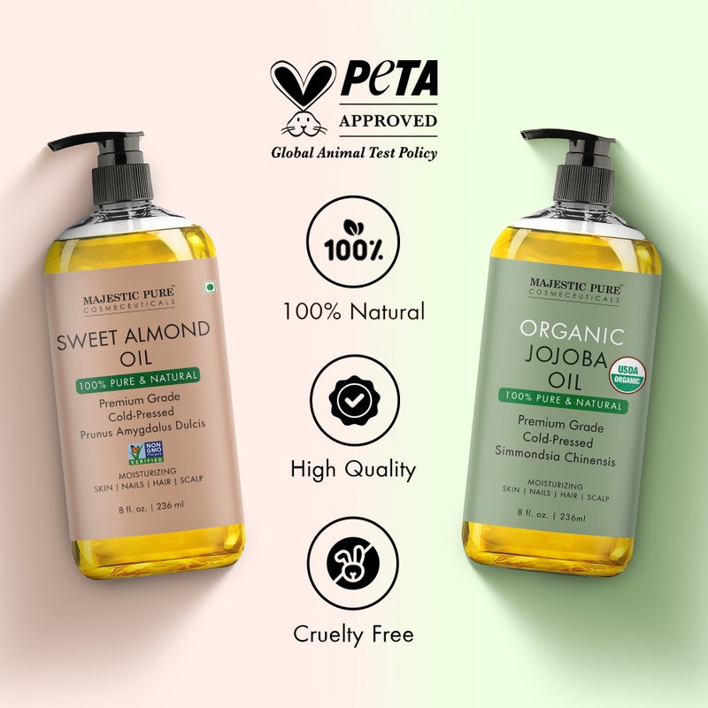 Majestic Pure Pack Of 2 ,MP Organic Almond And MP Org anic Jojoba Oil - Image 2