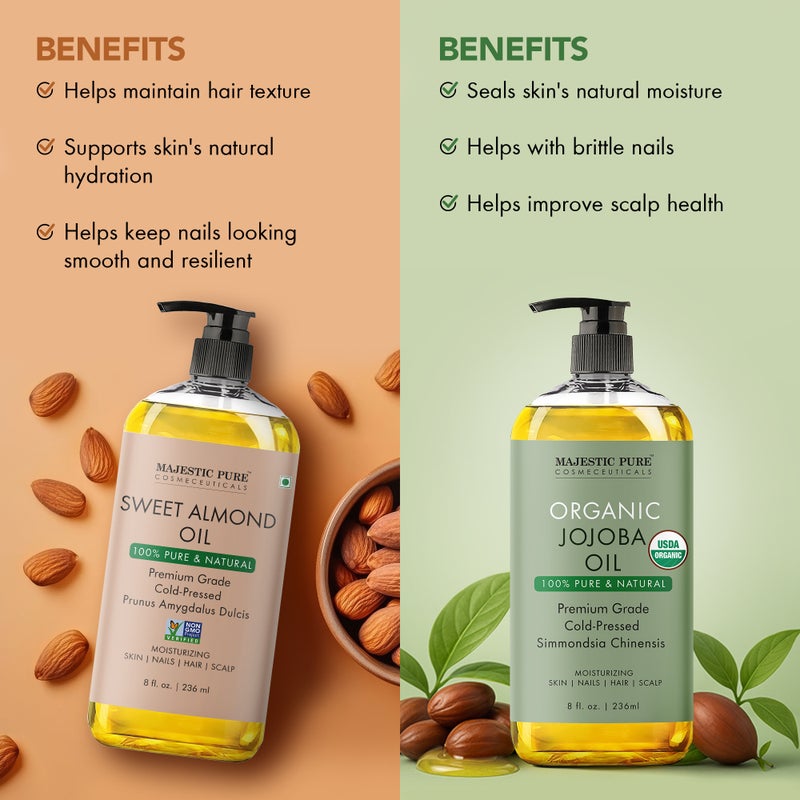 Majestic Pure Pack Of 2 ,MP Organic Almond And MP Org anic Jojoba Oil - Image 3