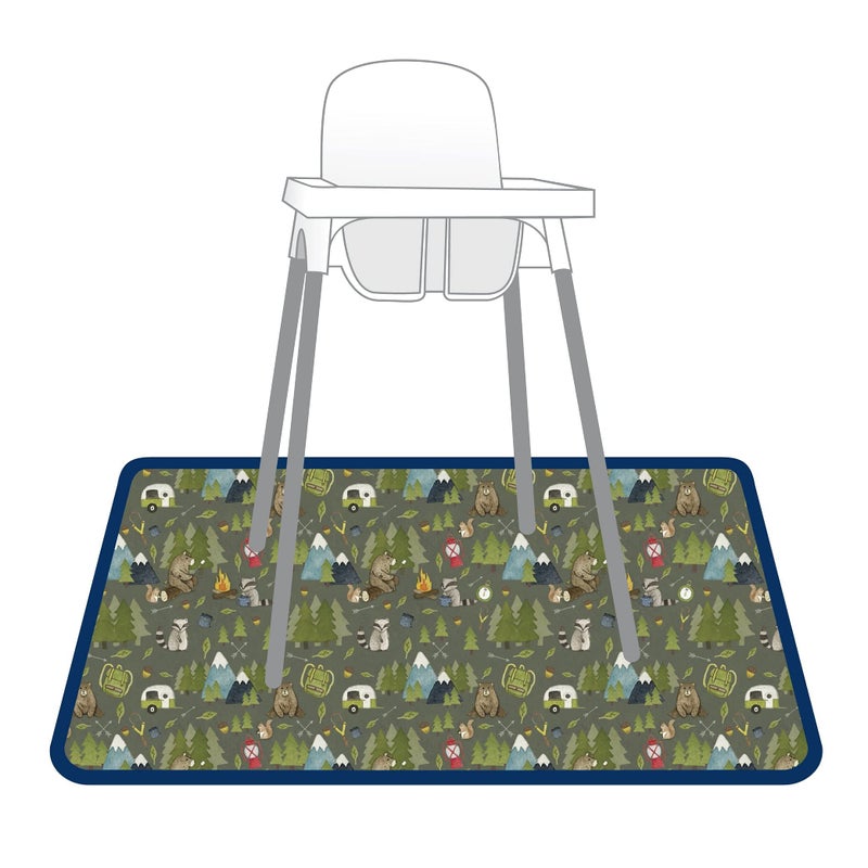 BapronBaby Camping Bears Splash Mat - Waterproof Catch-All for Under High Chairs, Floors, Tables, Playtime or Arts & Crafts - Machine Washable - 45" x 45â€ - Image 3