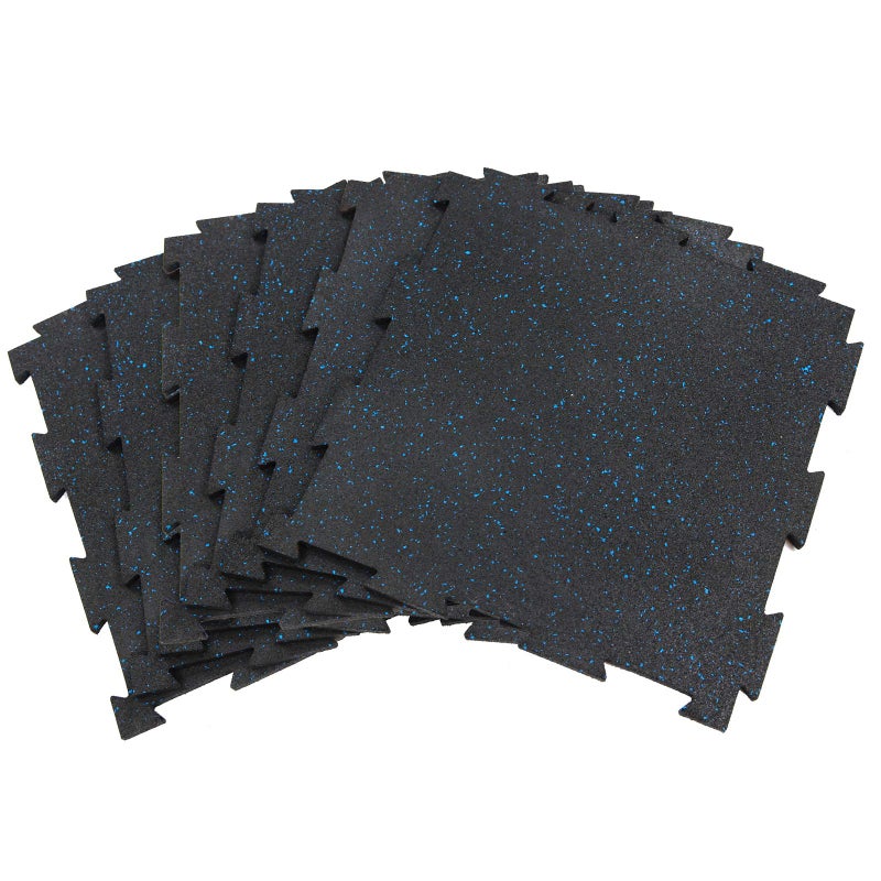 بلاط أرضيات مطاطي متميز من ريف تايم 6 قطع 20x20x38 سم بسماكة 10 مم من مطاط SBR و EPDM لأرضيات صالة الألعاب الرياضية المنزلية ومعدات التمارين وأرضيات المرآب 17 قدم مربع