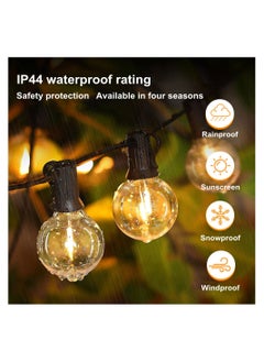 Cool Baby COOLBABY Outdoor Garden String Lights 25Ft G40 Outdoor Lights with 15 Bulbs 1 Spare Bulb for Backyard Balcony Cafe Party Home Decor Waterproof Patio Lights  - Image 2