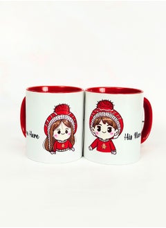 Personalized Christmas Mugs for Couples - Cute Designs with Personalized Names - Pack of 2 - Premium Ceramic Mug with Inner and Handle Red - pzsku/Z265734CD94E895281B15Z/45/_/1734070312/1810fa91-6b53-4b51-856b-e4da58768c5b