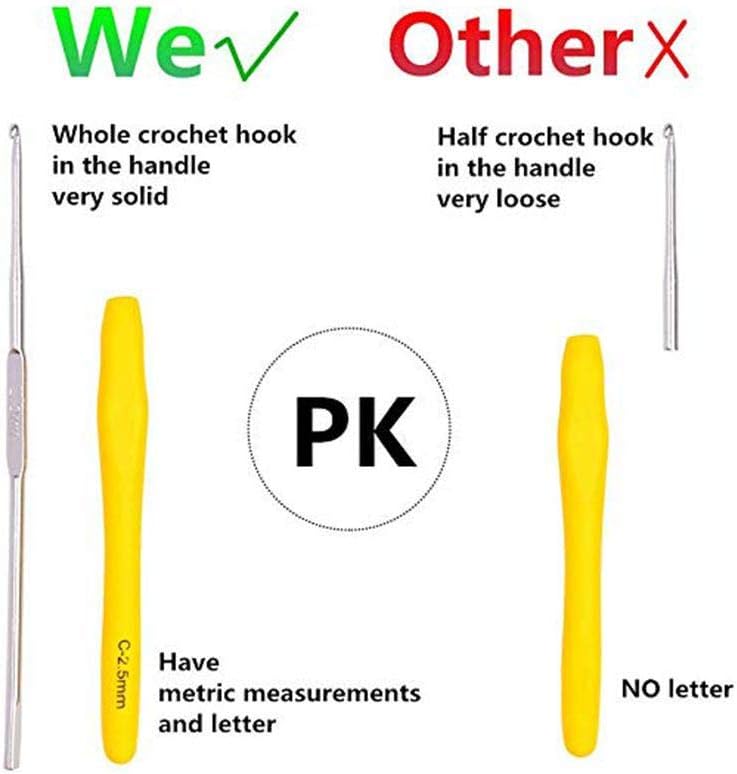 Volwco Smooth Knitting Needles Kit with Bag (Set of 14 Pieces, 2mm/B -10mm/N) - Image 4