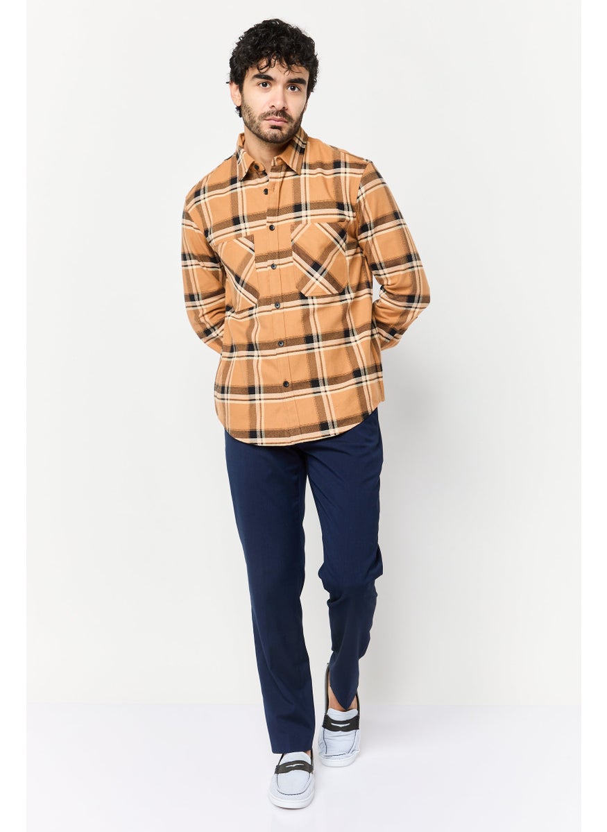 Selected Homme Men Regular Fit Checkered Long Sleeve Casual Shirt, Multicolor  - Image 3