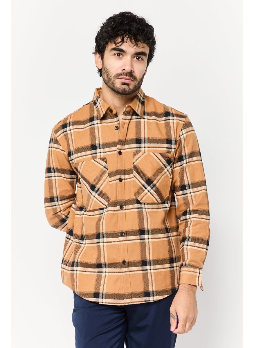 Selected Homme Men Regular Fit Checkered Long Sleeve Casual Shirt, Multicolor  - Image 1