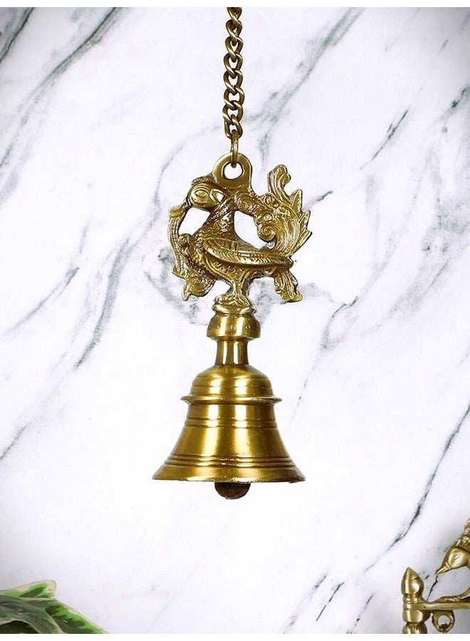 Advanzo Vintage Brass Peacock Bell - Hanging Temple Style Traditional Brass Peacock Design Indian Peacock 1 Piece - Image 4