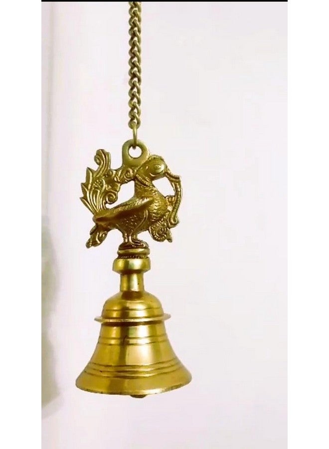 Advanzo Vintage Brass Peacock Bell - Hanging Temple Style Traditional Brass Peacock Design Indian Peacock 1 Piece - Image 5