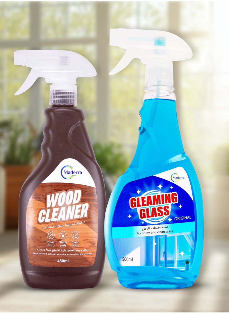 Maderra Wood cleaner 480 ml+ gleaming glass cleaner 500 ml  - Image 2