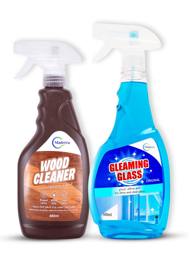 Maderra Wood cleaner 480 ml+ gleaming glass cleaner 500 ml  - Image 1