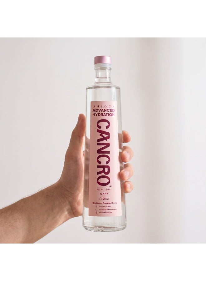 CANCRO DRINK Cancro 125 PPM Deuterium Depleted Drink Non Carbonated Water Based Beverage 750ml Pack of 12 - Image 2