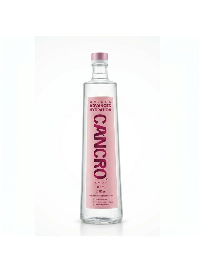 CANCRO DRINK Cancro 125 PPM Deuterium Depleted Drink Non Carbonated Water Based Beverage 750ml Pack of 12 - Image 1