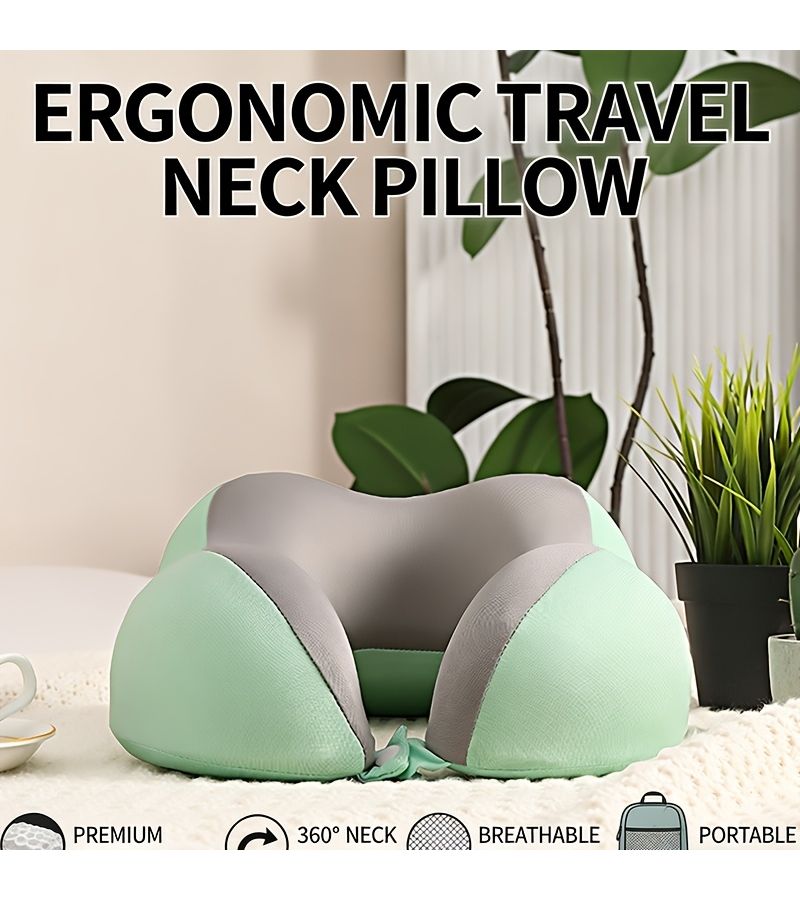 Classic Beige Cervical Pillow for Neck Support Travel Home Office Car - Image 5