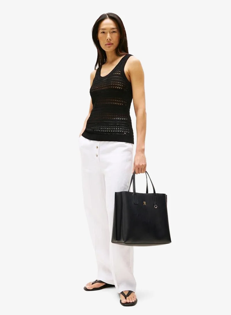 TOMMY HILFIGER Logo Detailed Top Handle Satchel