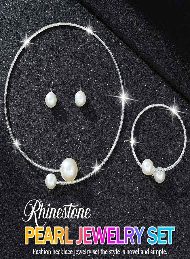 جورايس طقم عقد تشوكر من اللؤلؤ من GORAIS، طقم مجوهرات زفاف للنساء والعرائس - Image 5