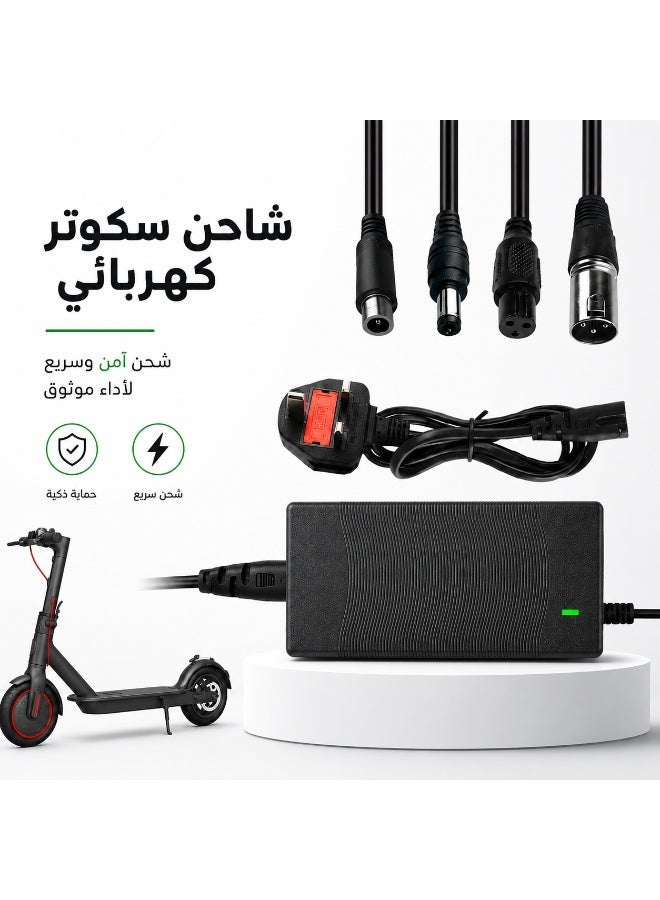 42V 2A Electric Scooter Charger, Fast Charging with 4 Connectors, for 36V Li-ion Battery Electrify E-Bike Batterys, for Xiaomi M365/E-Scooters (LED Indicator) - Image 1