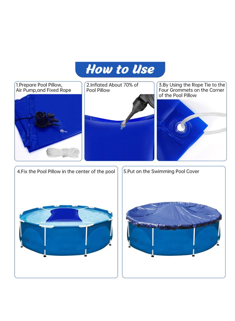 SYOSI 4 x 4 Ft Pool Pillow, Winter Pool Closing Pillow, Ultra Thick & Durable Resistant PVC Material Air Pillow, Super Durable & Strong Cold Resistant Easy Centering for Above Ground Pool  - Image 4