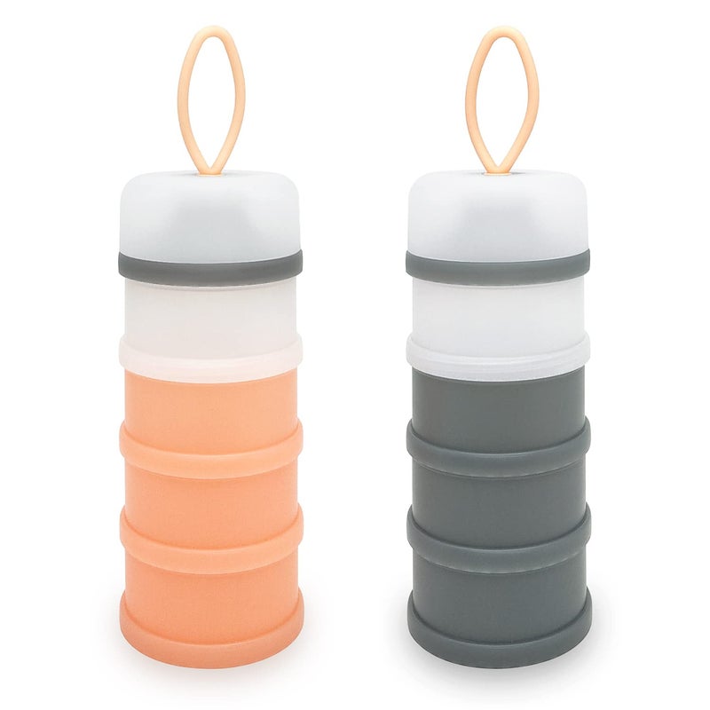 LADISO Baby Formula Dispenser Formula Container Portable Milk Powder Dispenser Container Baby Feeding Travel Storage Container NonSpill Stackable Baby Snack Storage Container BPA Free 2 Packs