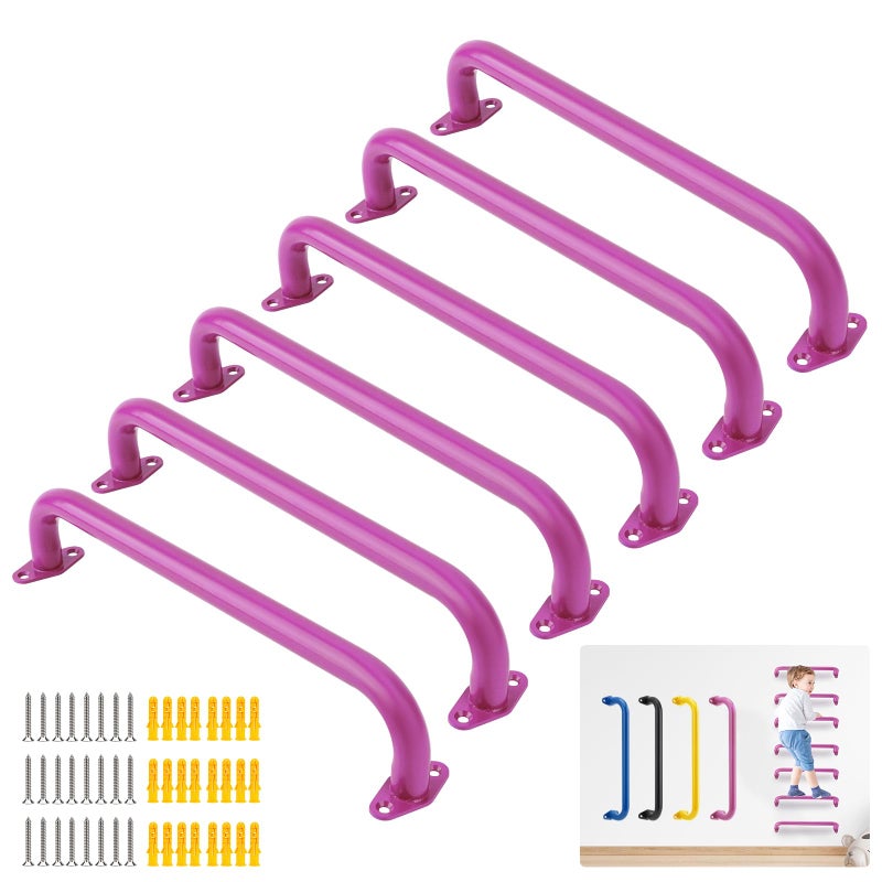 BiJun17 inch Metal Playground HandlesMonkey Bars Indoor Heavy Duty Ceiling Grab Bars for Indoor Outdoor Playgrounds Climbing FramesTreehousesand Wall ladders Pink Set of 6 - Image 2