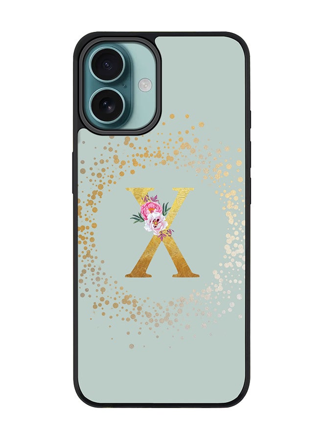 Stylizedd For iPhone 16 Plus Case [Compatible with MagSafe] Slim Magnetic cover Phone Case iPhone 16 Plus -Custom Monogram Floral - X (Light Grey ) - Image 1