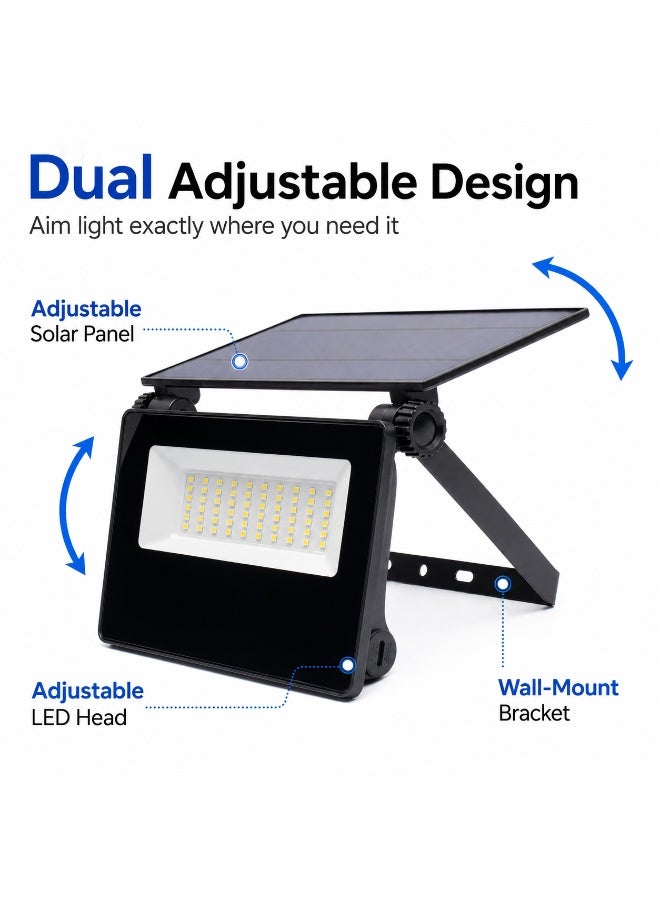 Admore 30W Solar LED Wall Light Outdoor Flood Light With PIR Motion Sensor Waterproof IP65 Adjustable Solar Panel and Lamp Head Daylight 6500K - Image 3