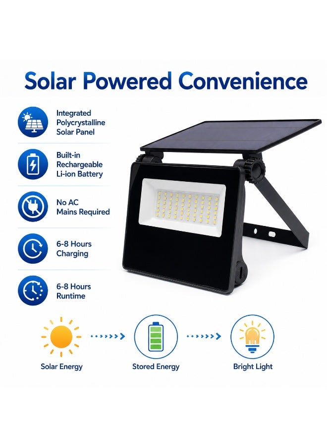Admore 30W Solar LED Wall Light Outdoor Flood Light With PIR Motion Sensor Waterproof IP65 Adjustable Solar Panel and Lamp Head Daylight 6500K - Image 5