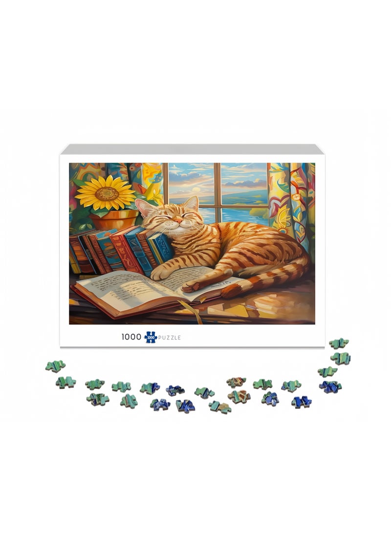 1000 piece puzzle | patterned cat themed puzzle | puzzle and puzzle leisure toys suitable for adults and children - Image 2